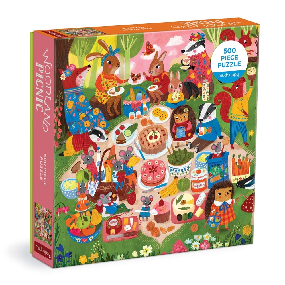 NWT Mudpuppy Woodland Picnic 500-Piece Puzzle